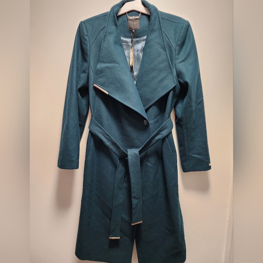 NWT Ted Baker London Mid Length Wrap Coat Size 5